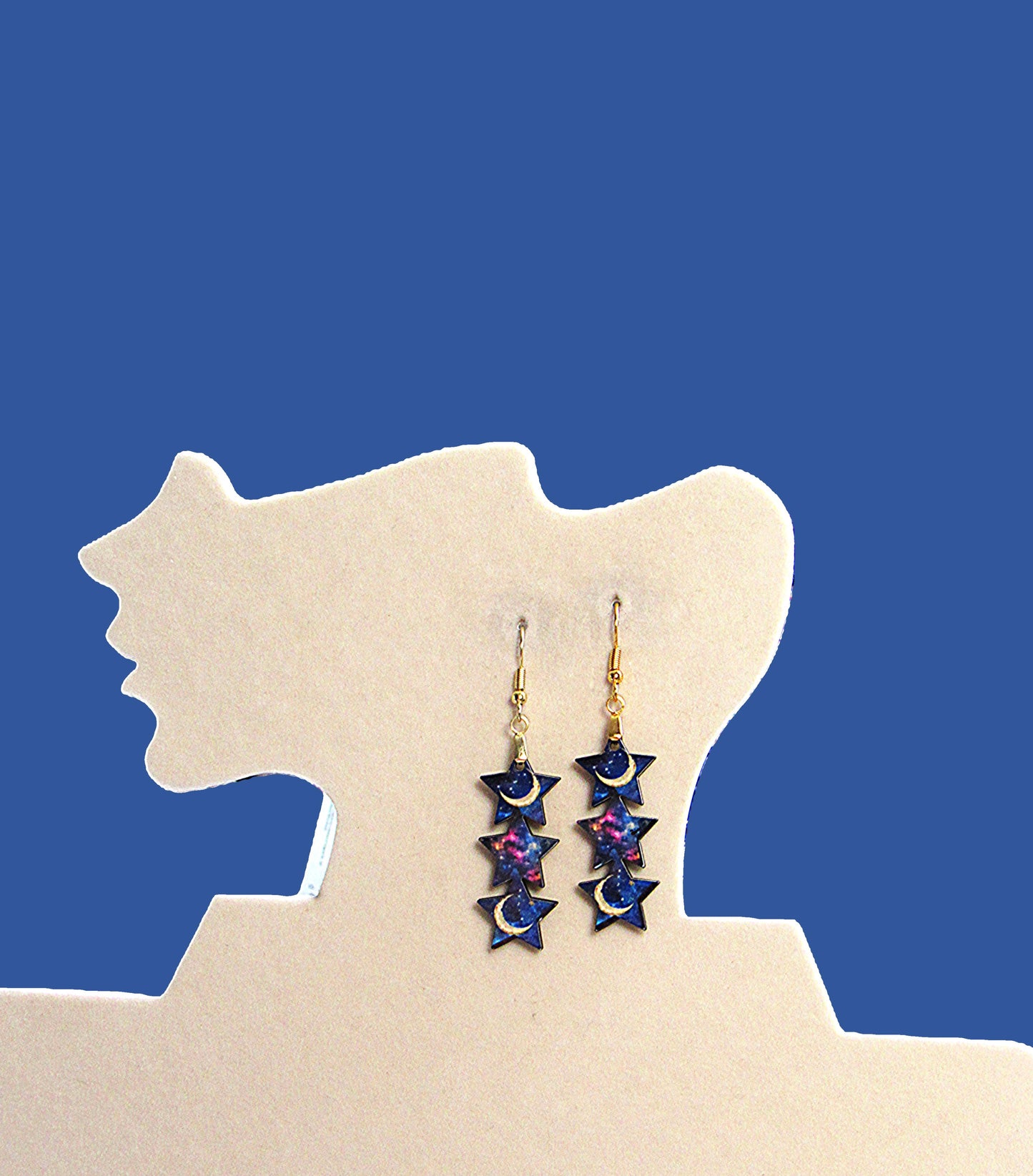 Stacked Star Shaped Sublimated Earrings
