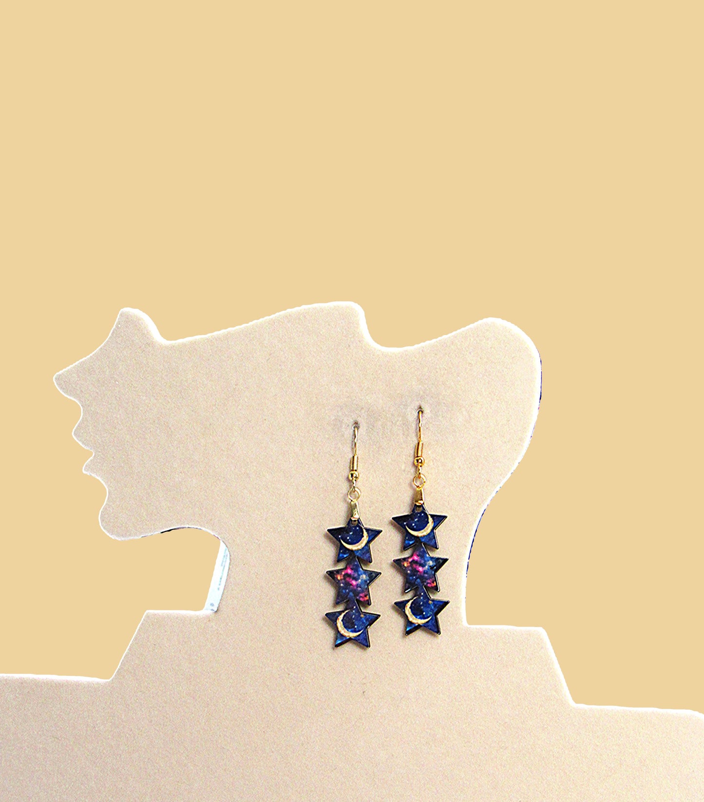 Stacked Star Shaped Sublimated Earrings