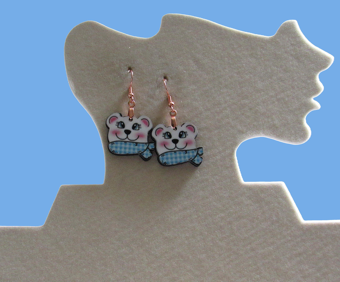 Polar Bear Shaped Sublimated Earrings