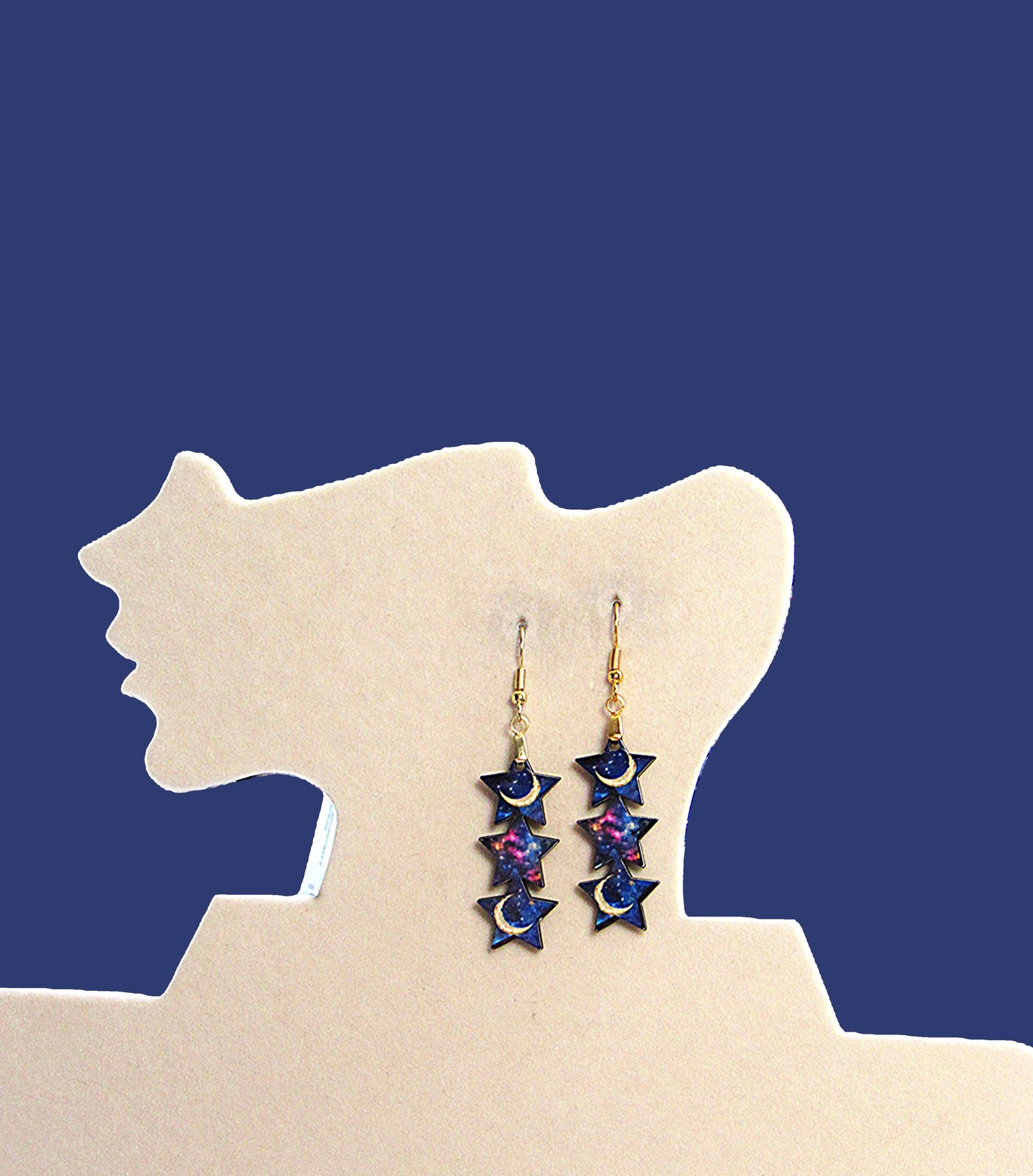 Stacked Star Shaped Sublimated Earrings