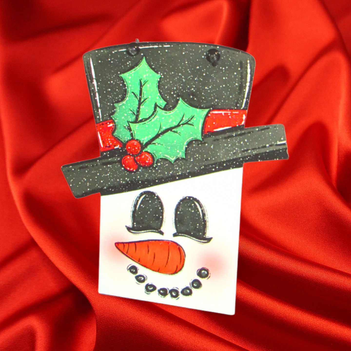 Snowman Square Head Shaped Sublimated Door Hanger