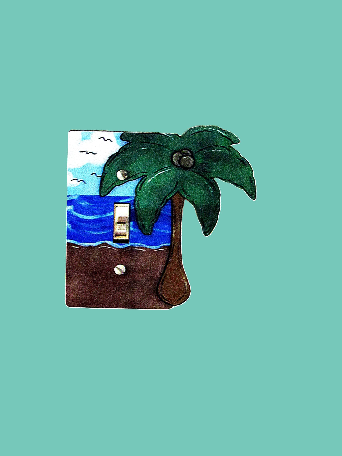 Palm Tree Shaped Sublimated Light Switch Cover