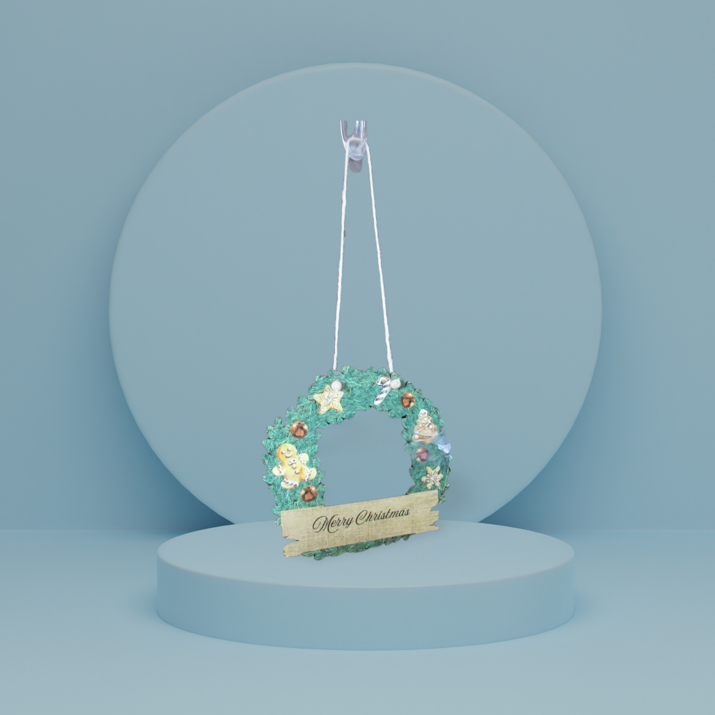 Wooden Wreath Shaped Sublimated Door Hanger