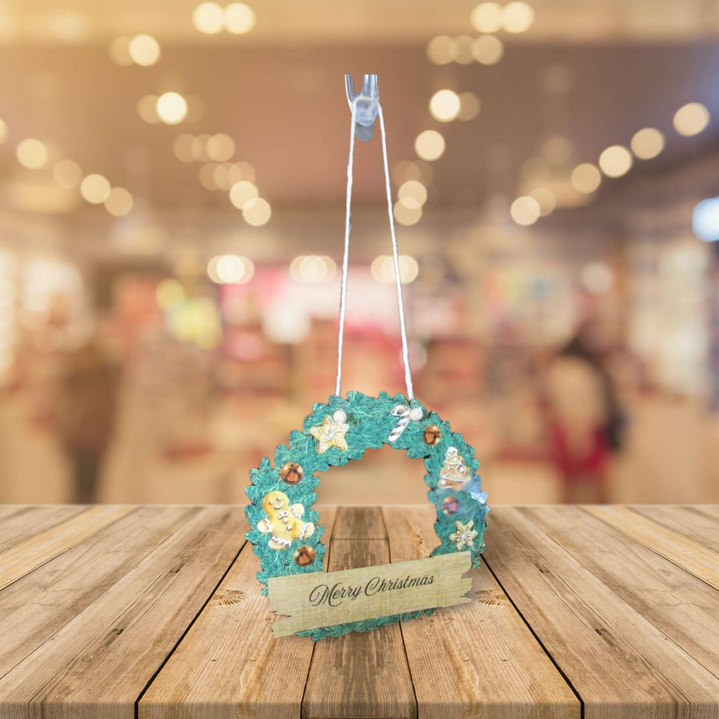 Wooden Wreath Shaped Sublimated Door Hanger