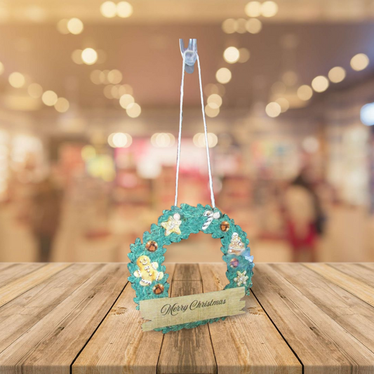 Wooden Wreath Shaped Sublimated Door Hanger