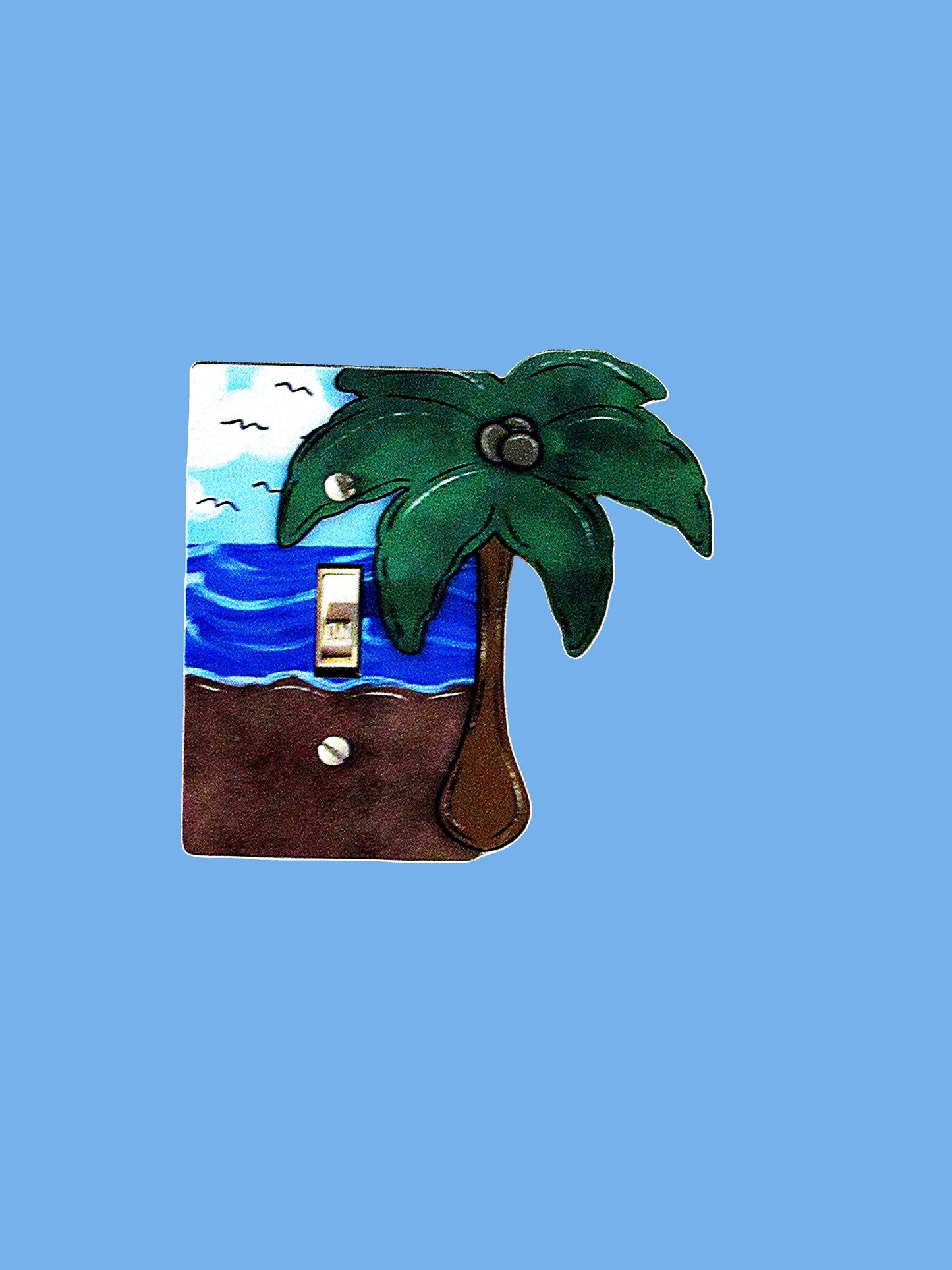 Palm Tree Shaped Sublimated Light Switch Cover