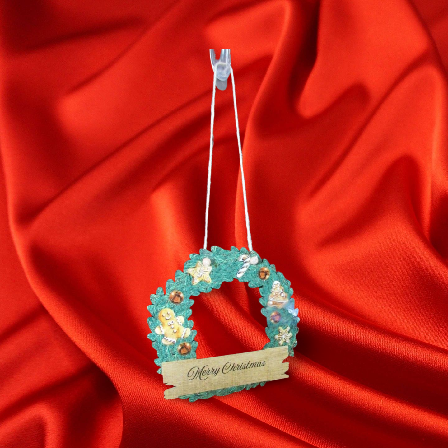 Wooden Wreath Shaped Sublimated Door Hanger