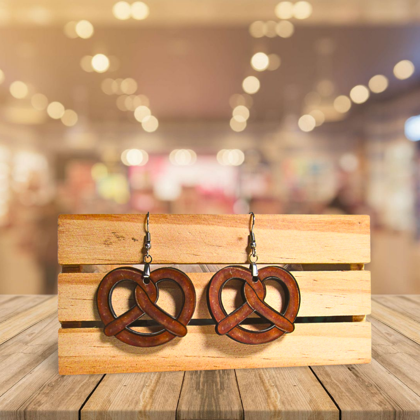 Pretzel Shaped Sublimated Earrings
