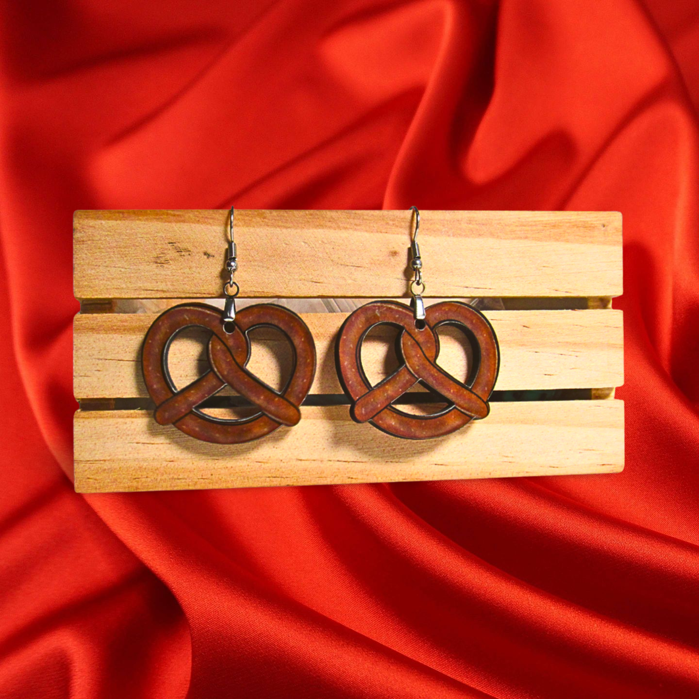 Pretzel Shaped Sublimated Earrings