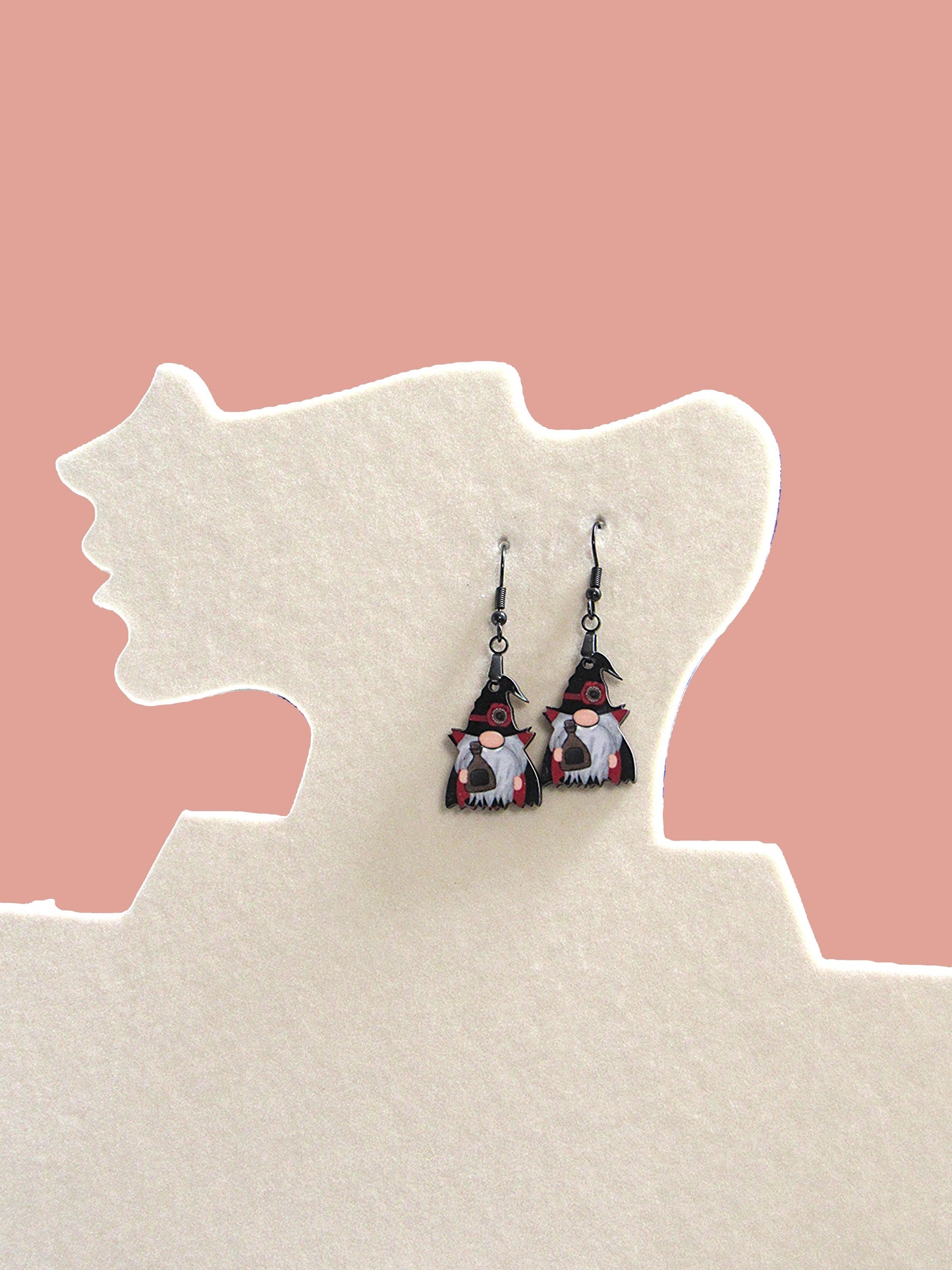 Vampire Gnome Shaped Sublimated Earrings 1 inch