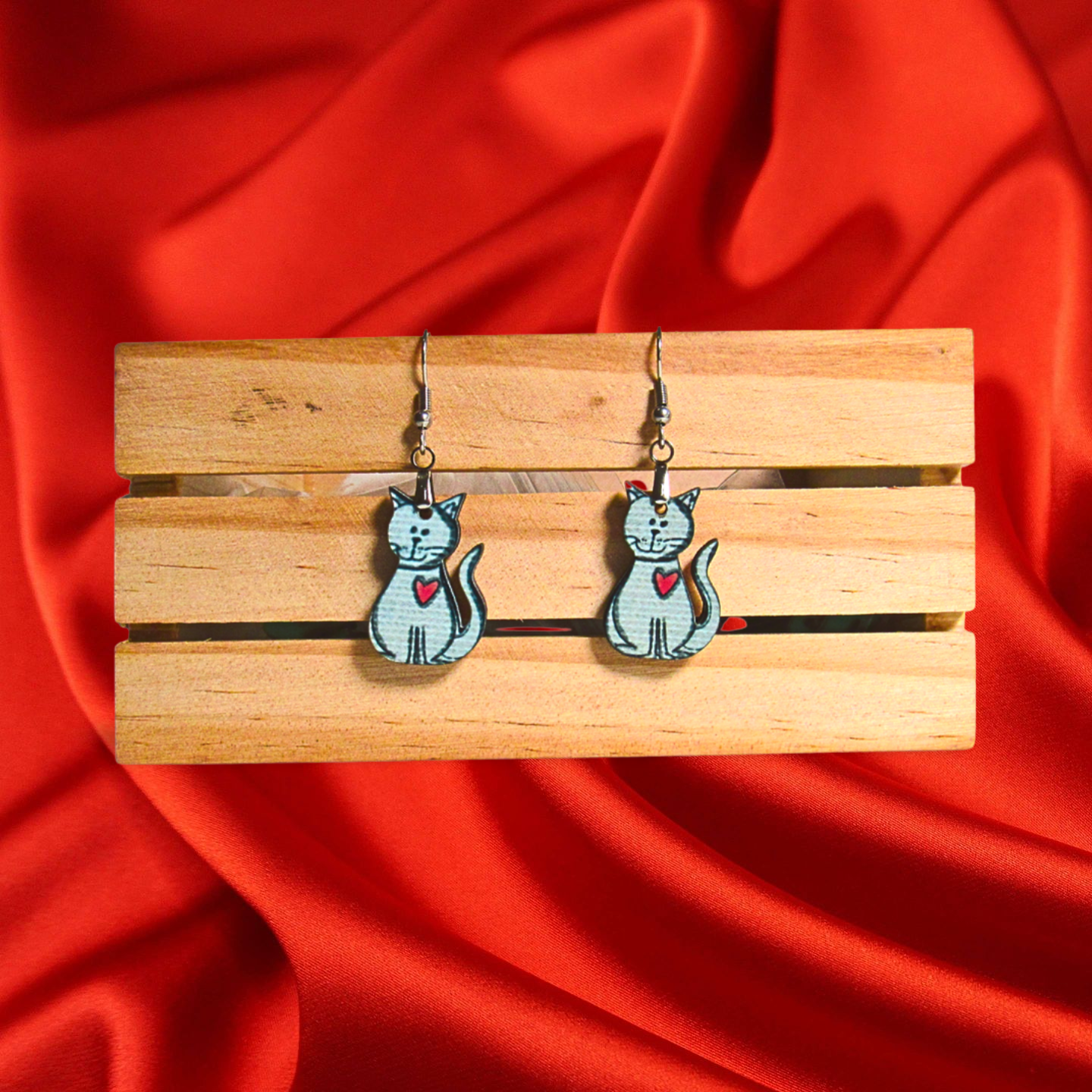 Cat Shaped Sublimated Earrings 1 inch