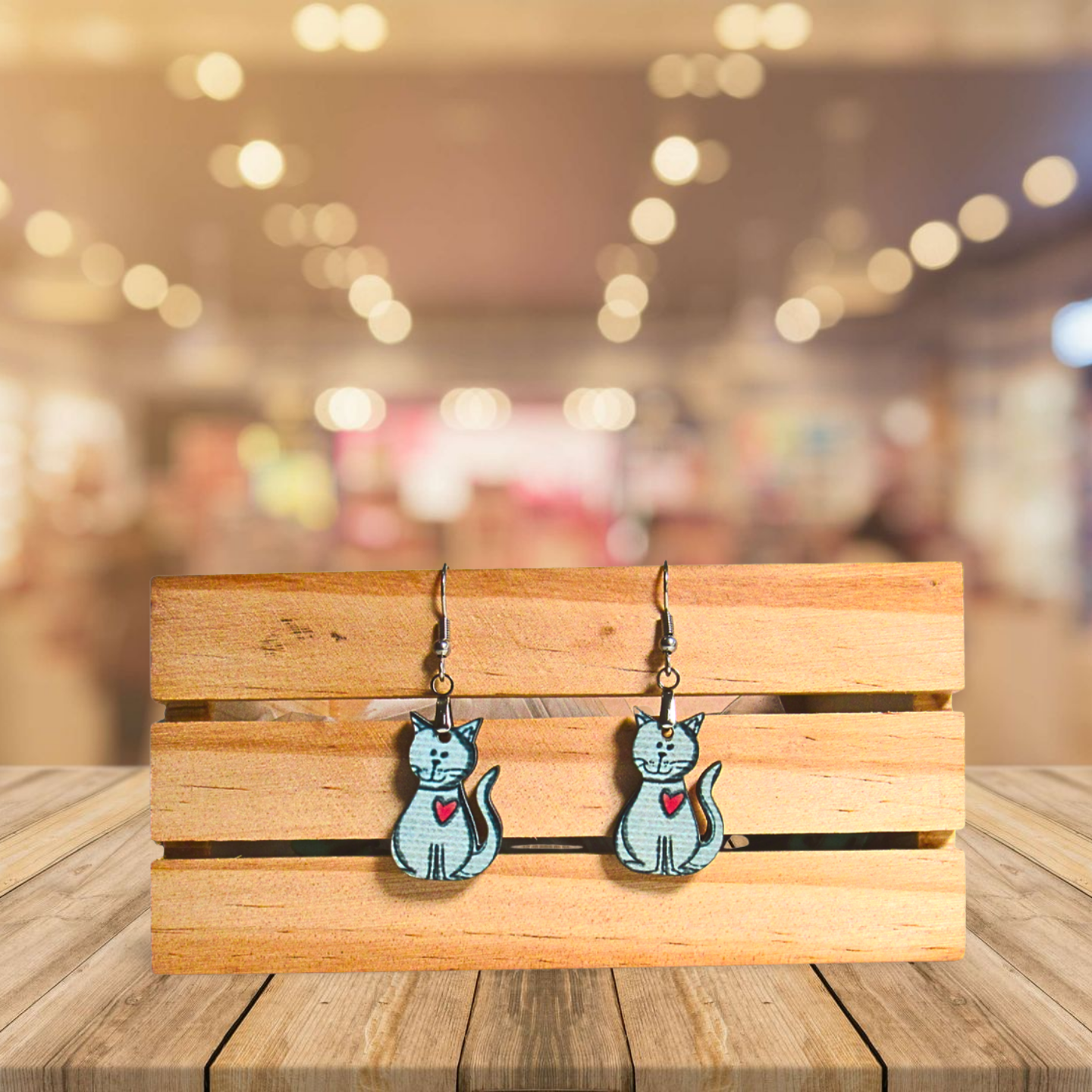 Cat Shaped Sublimated Earrings 1 inch