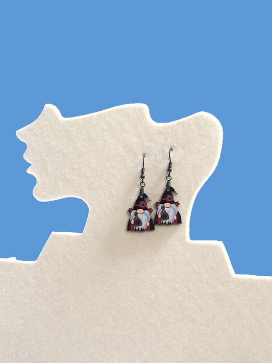 Vampire Gnome Shaped Sublimated Earrings 1 inch