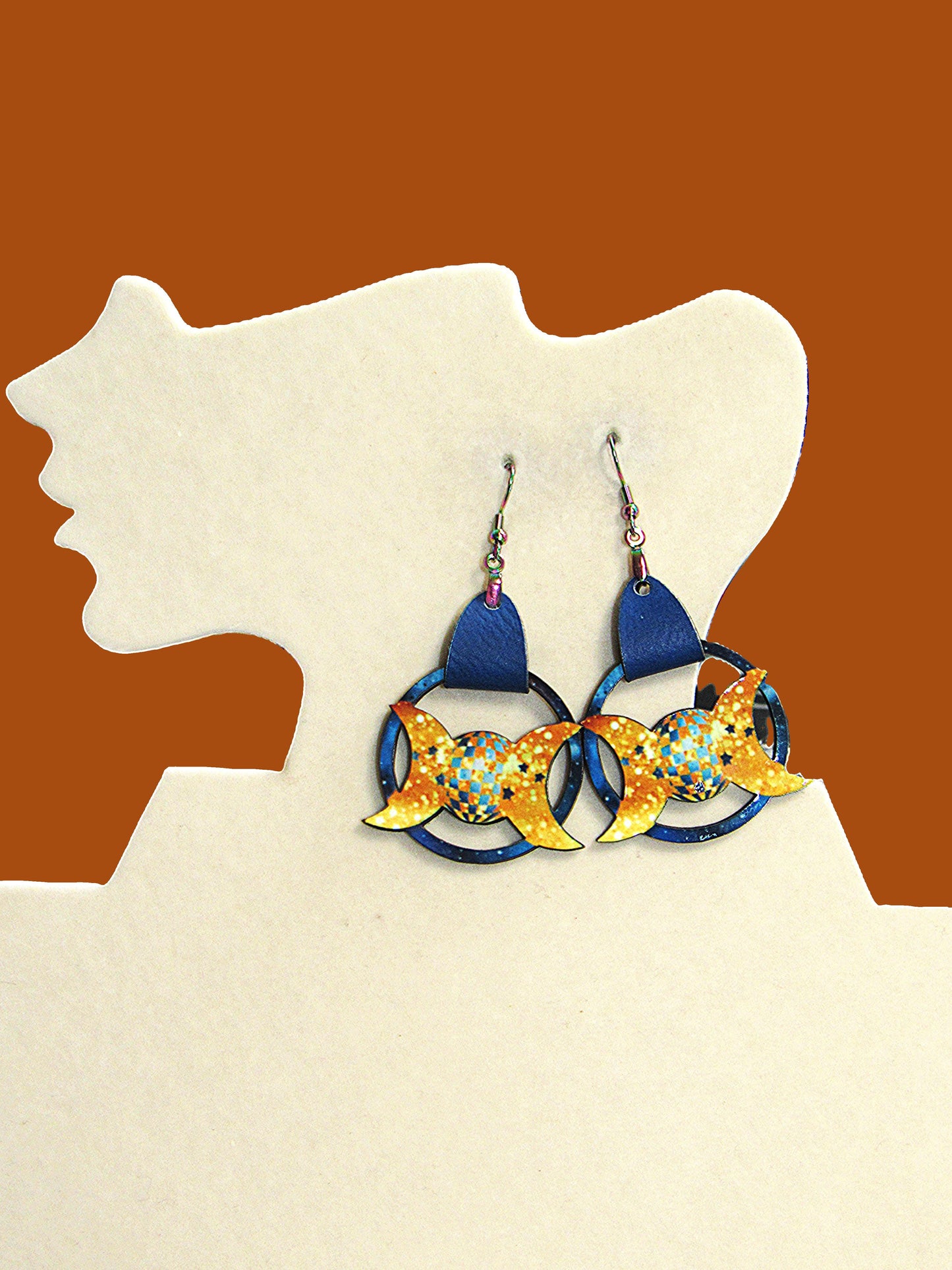 Round Celestial Shaped Sublimated Earrings 1.5 inch