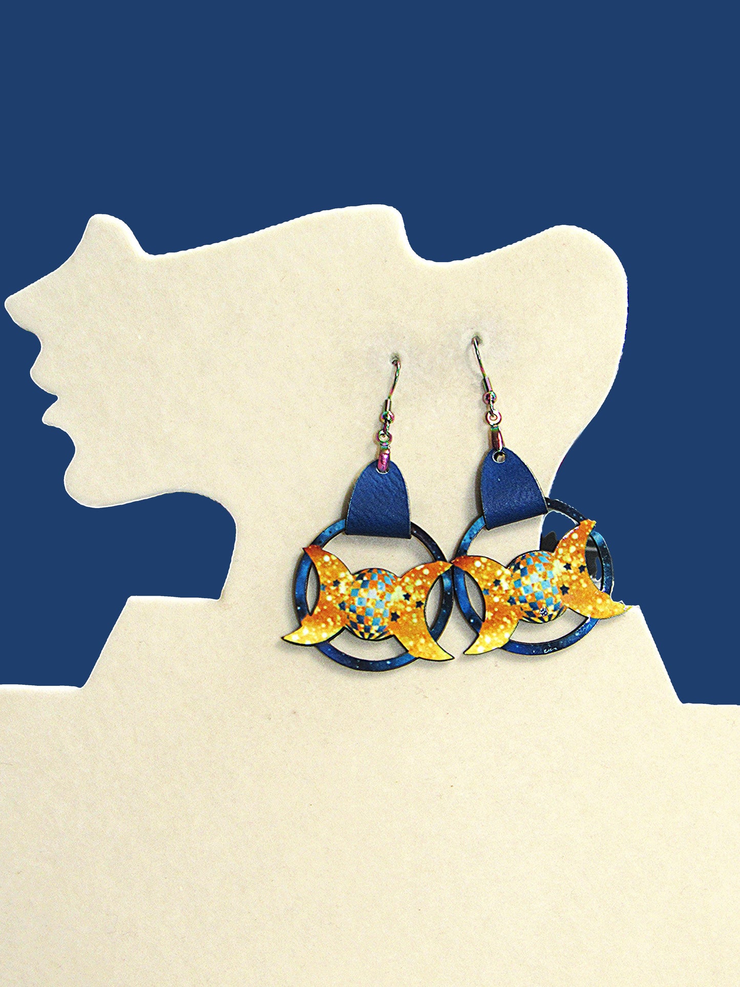 Round Celestial Shaped Sublimated Earrings 1.5 inch