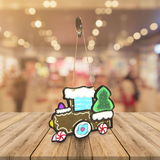 Gingerbread Train Shaped Door Hanger