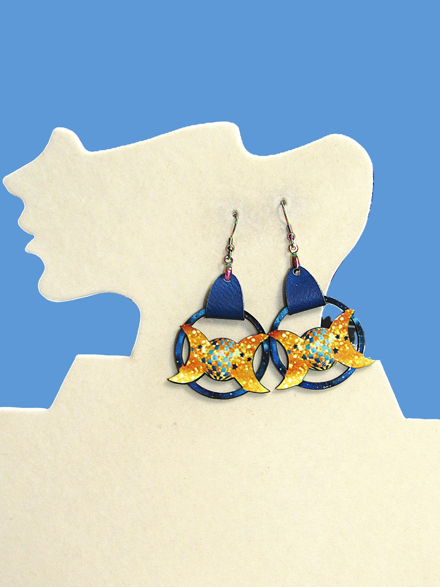 Round Celestial Shaped Sublimated Earrings 1.5 inch