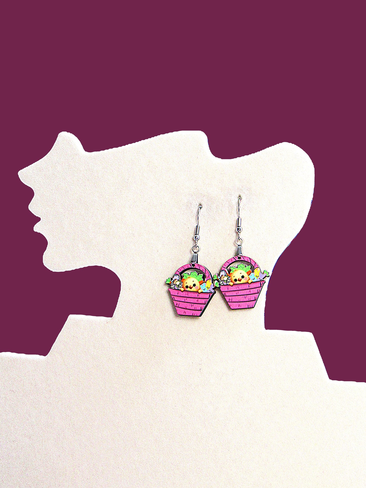 Basket Shaped Sublimated Earrings