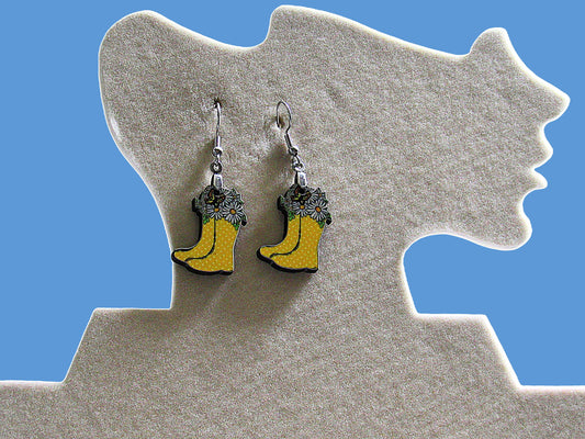 Rainboot Shaped Sublimated Earrings