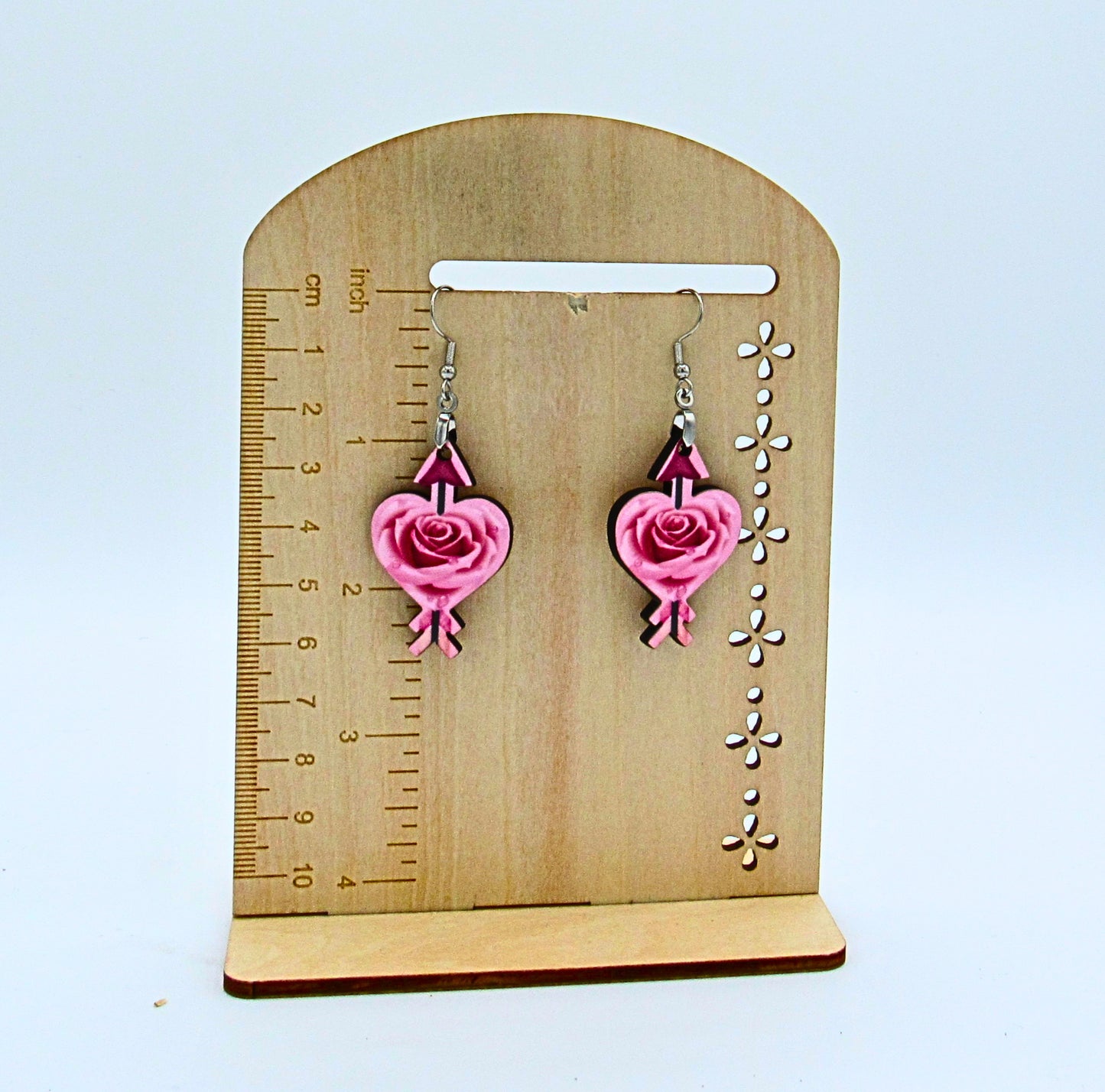 MDF-Heart Arrow Shaped Sublimated Earrings 1.5 inch