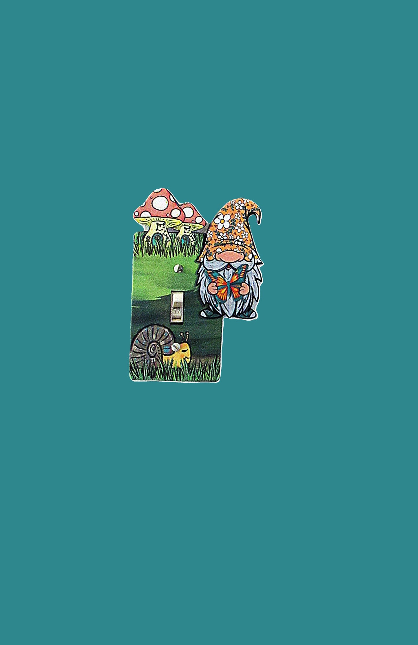 Gnome Shaped Sublimated Light Switch Plate