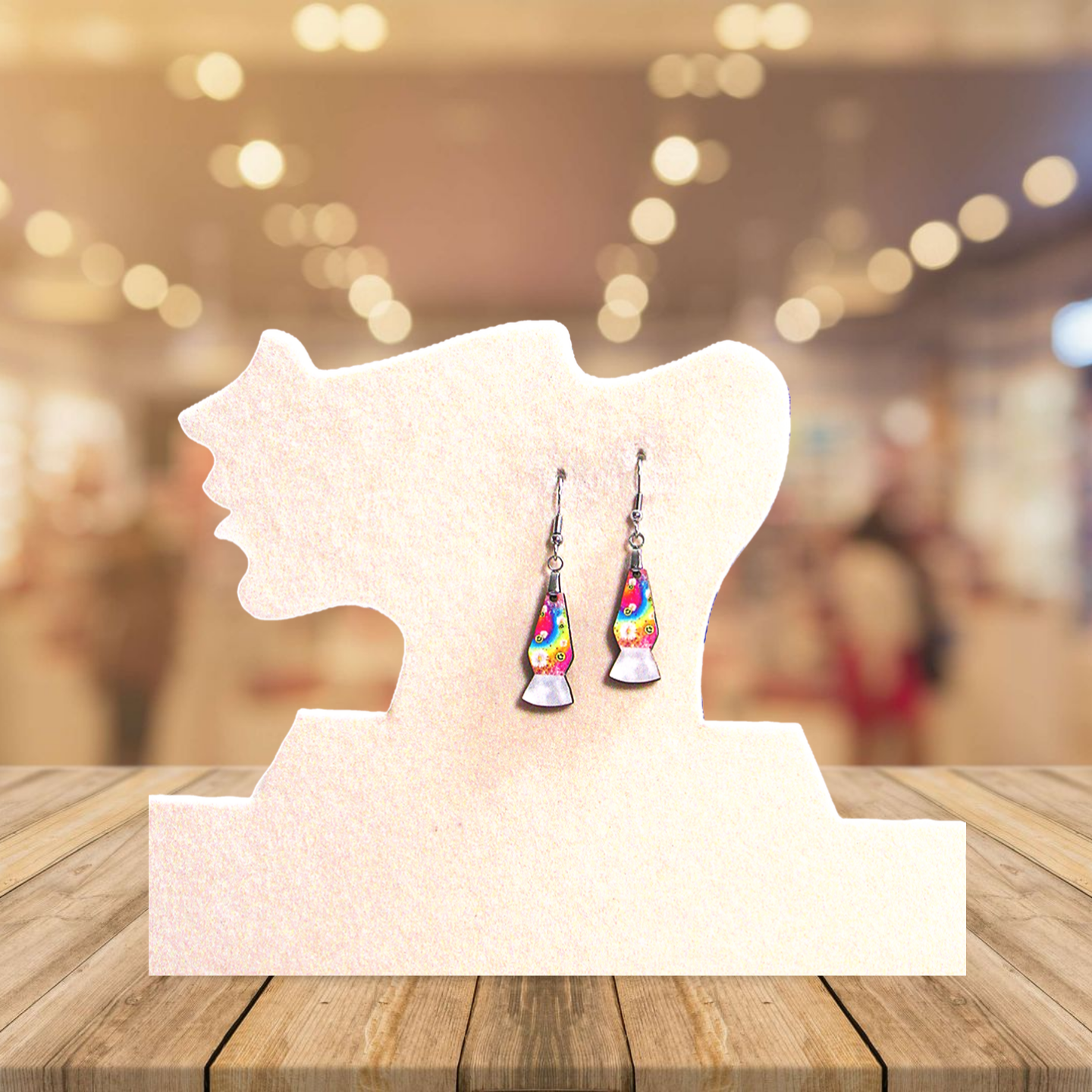 Lava Lamp Shaped Sublimented Earring