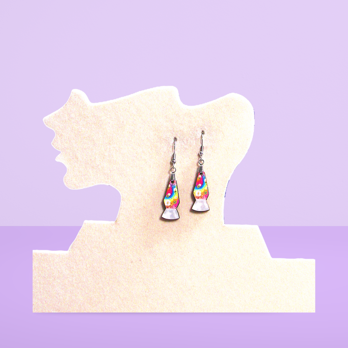 Lava Lamp Shaped Sublimented Earring