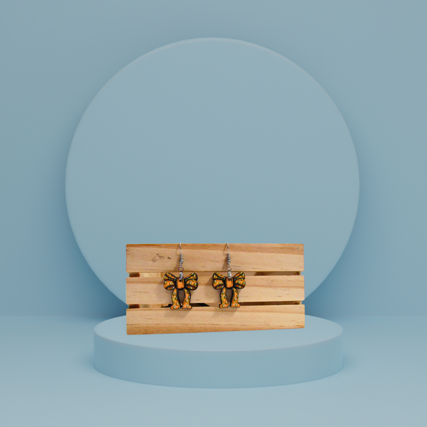 Christmas Bow Shaped Sublimated Earrings 1 inch