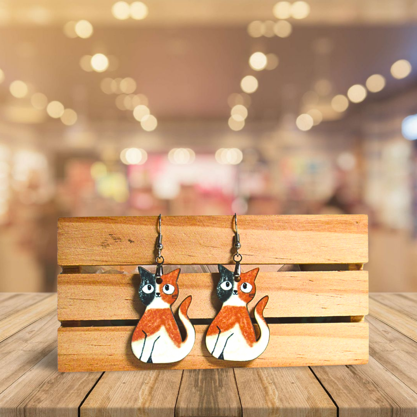 Cat Shaped Sublimated Earrings 1.5 inch
