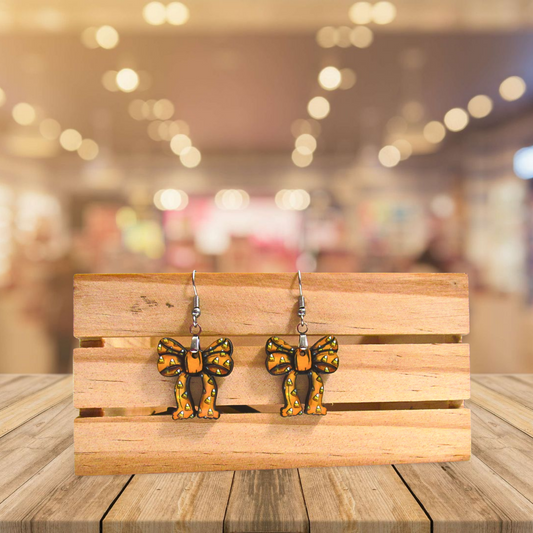 Christmas Bow Shaped Sublimated Earrings 1 inch