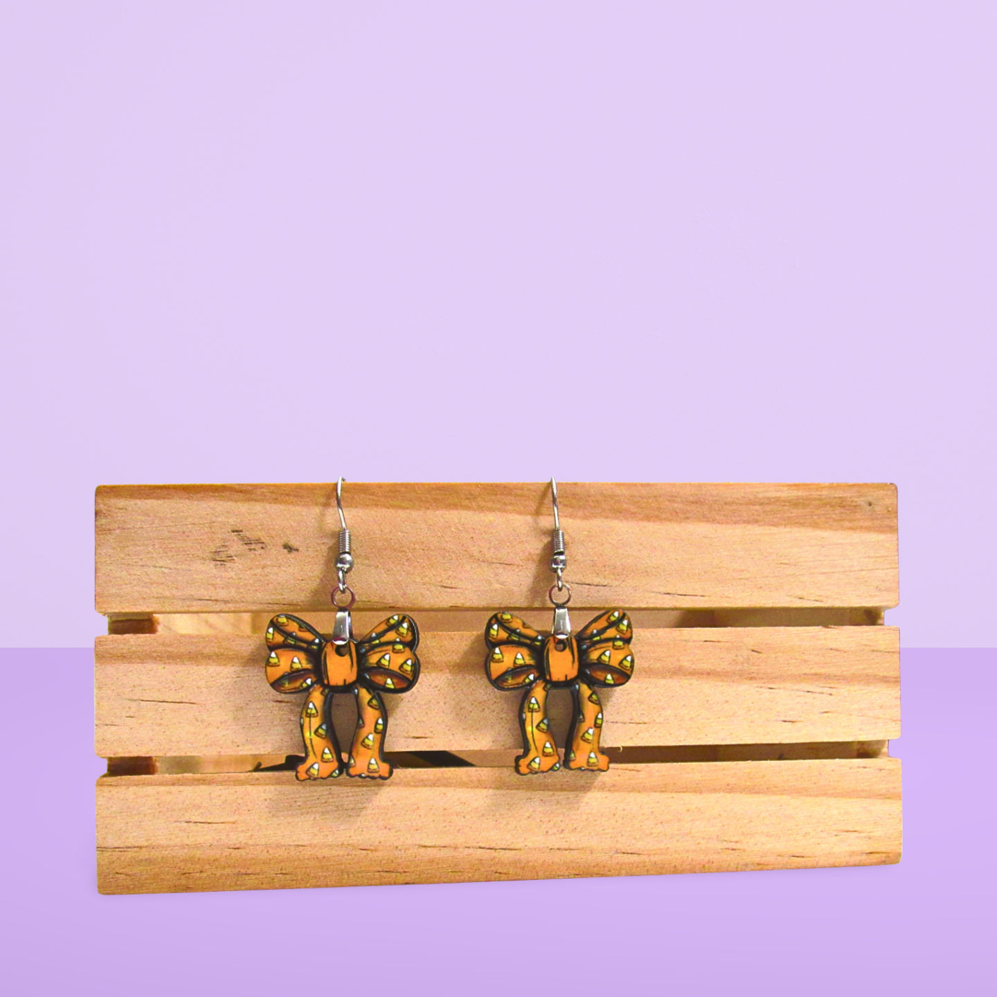 Christmas Bow Shaped Sublimated Earrings 1 inch