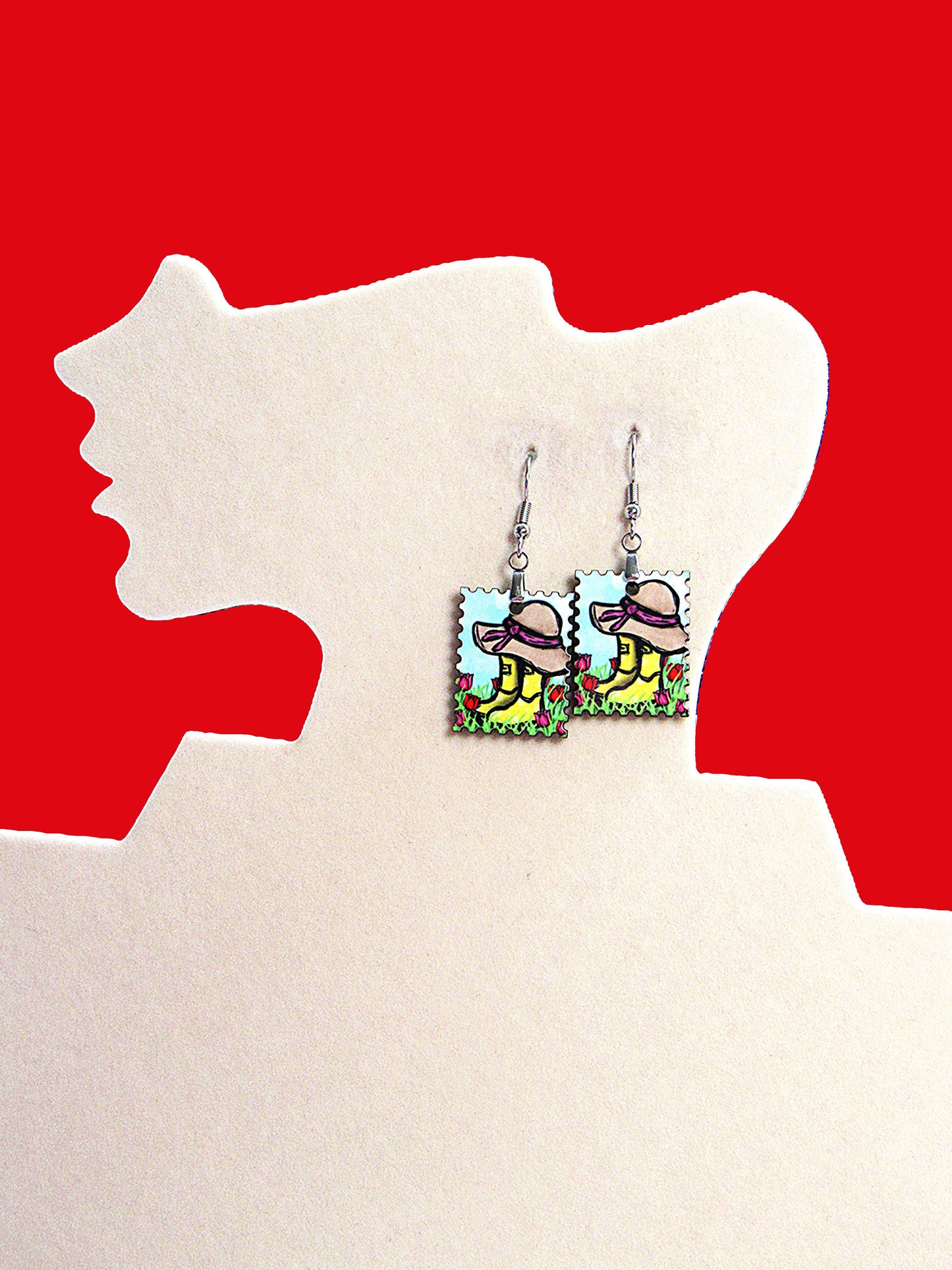 Stamp Shaped Sublimated Earrings 1 inch