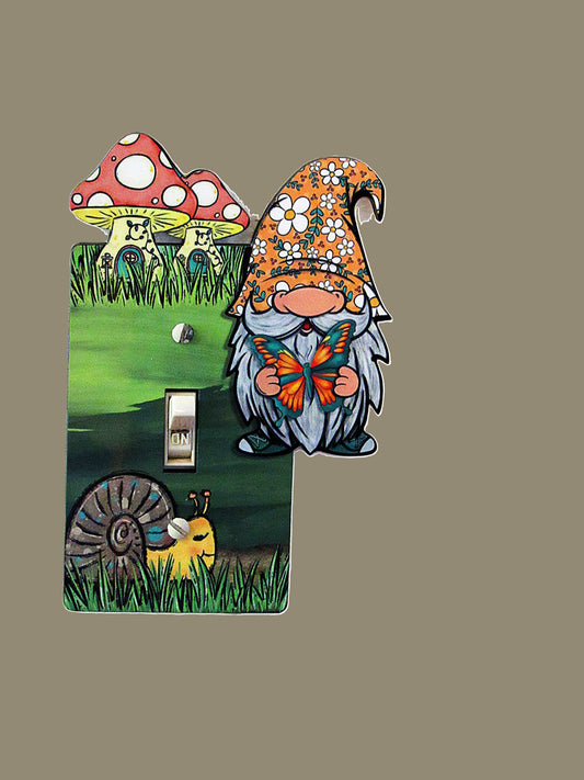 Gnome Shaped Sublimated Light Switch Plate