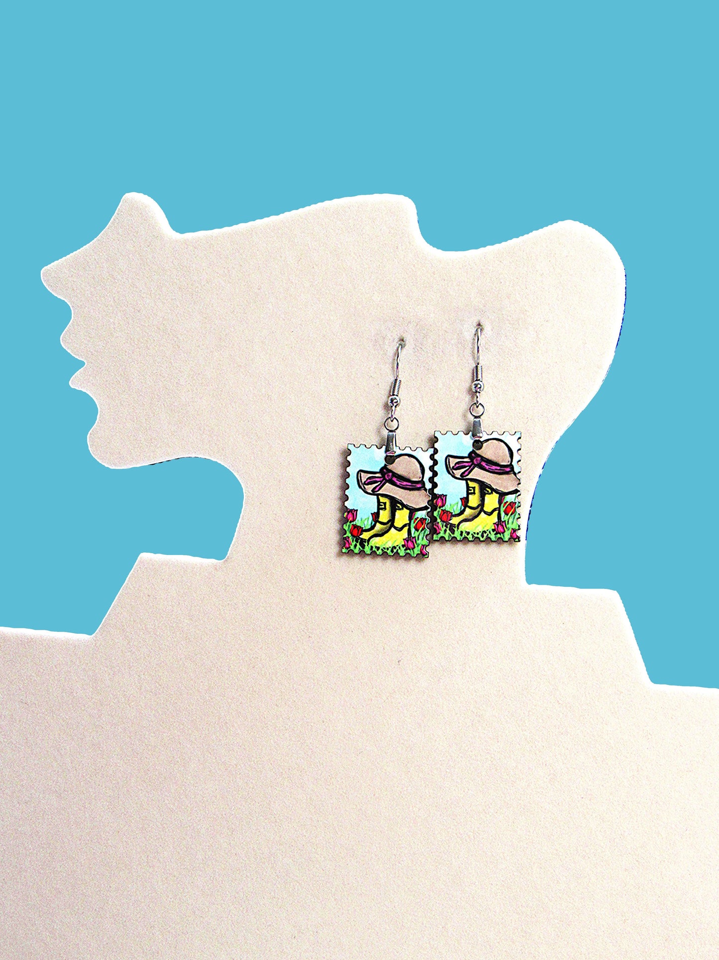 Stamp Shaped Sublimated Earrings 1 inch