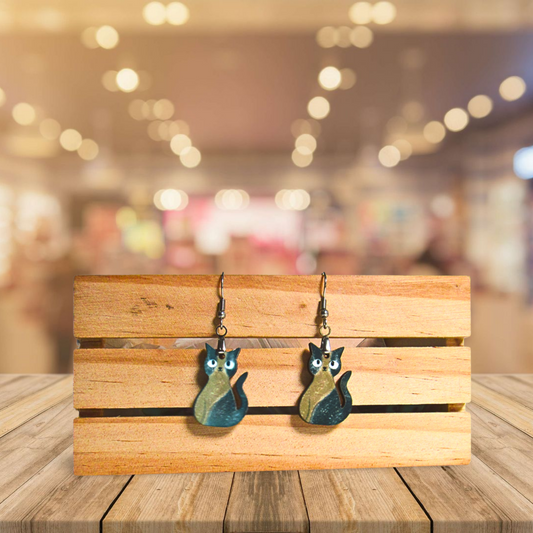 Cat Shaped Sublimated Earrings 1 inch