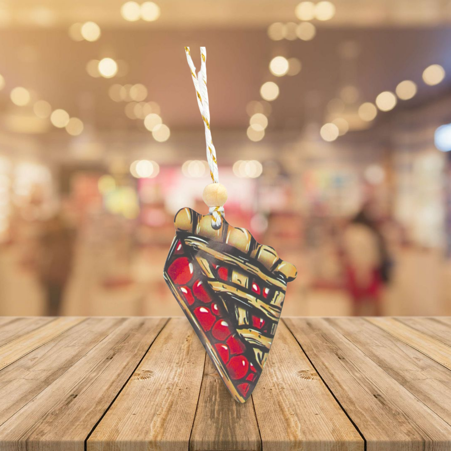 Pie Slice Shaped Sublimated Ornament