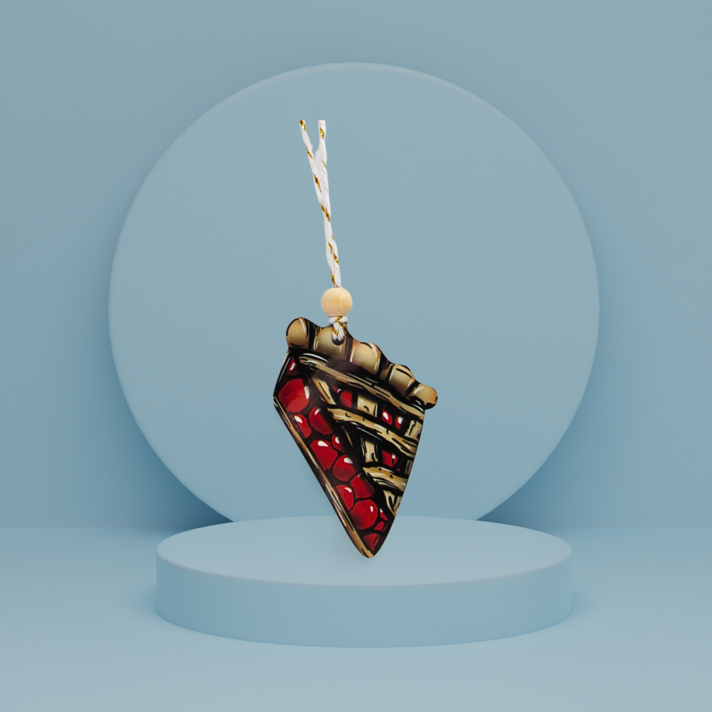 Pie Slice Shaped Sublimated Ornament