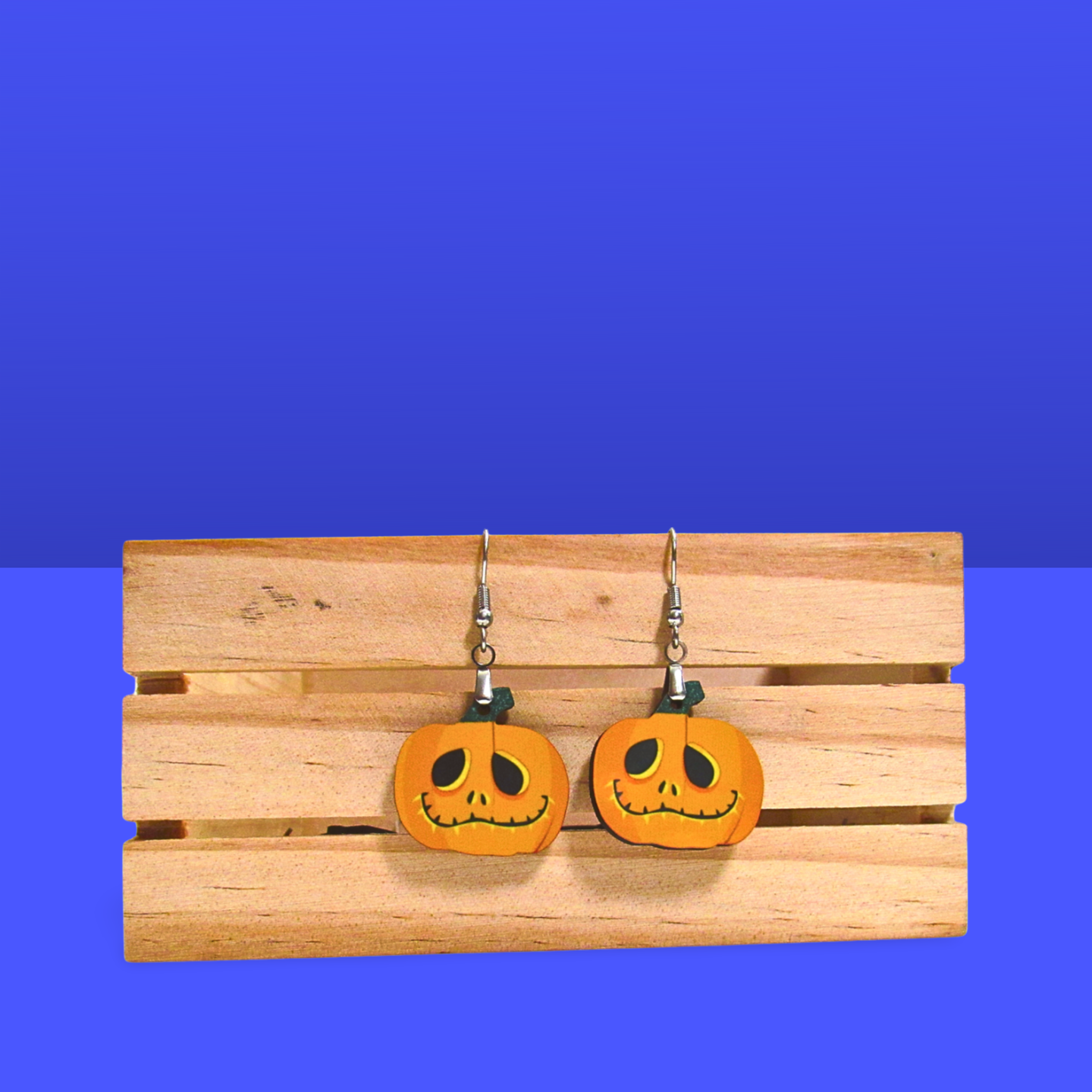Pumpkin Shaped Sublimated Earrings 1 inch