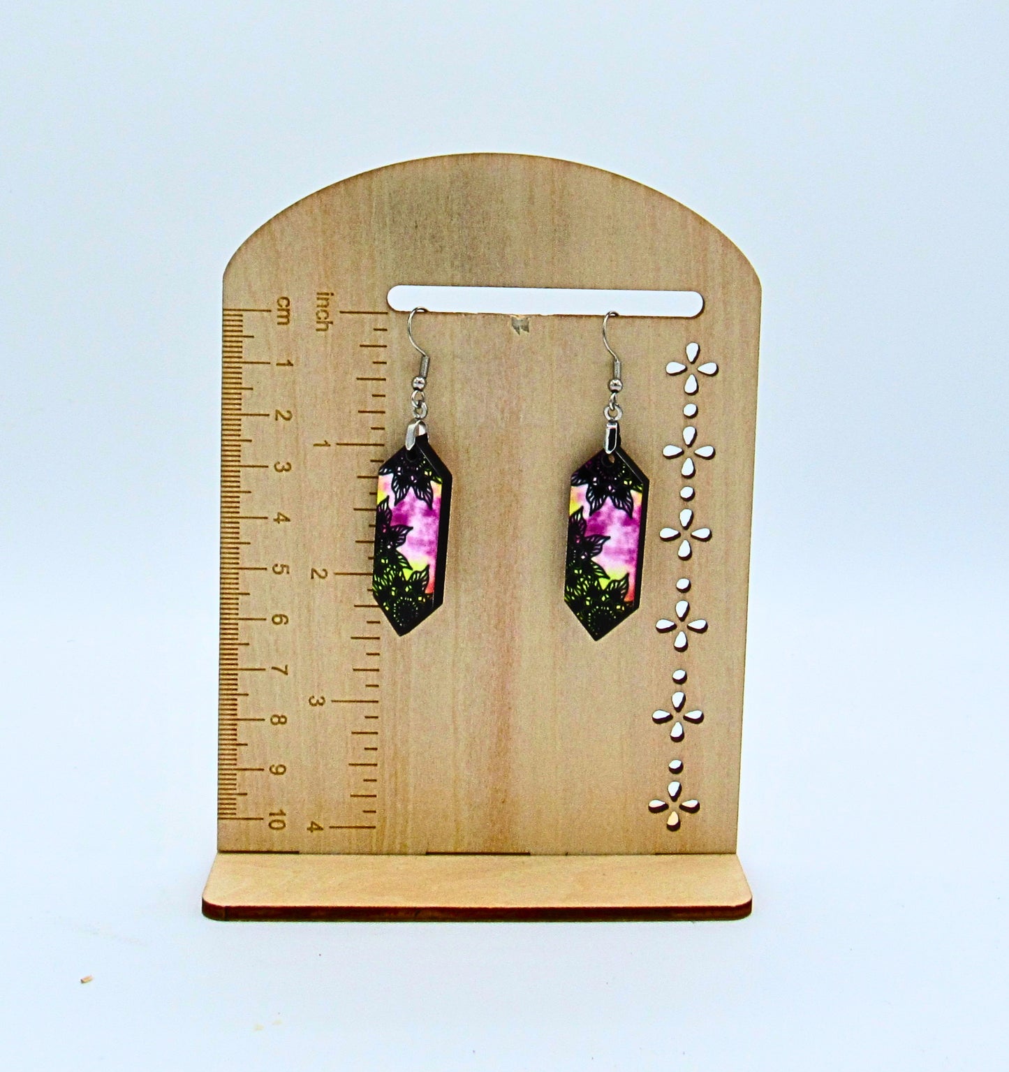 MDF-Gemstone Shaped Sublimated Earrings 1.5 inch