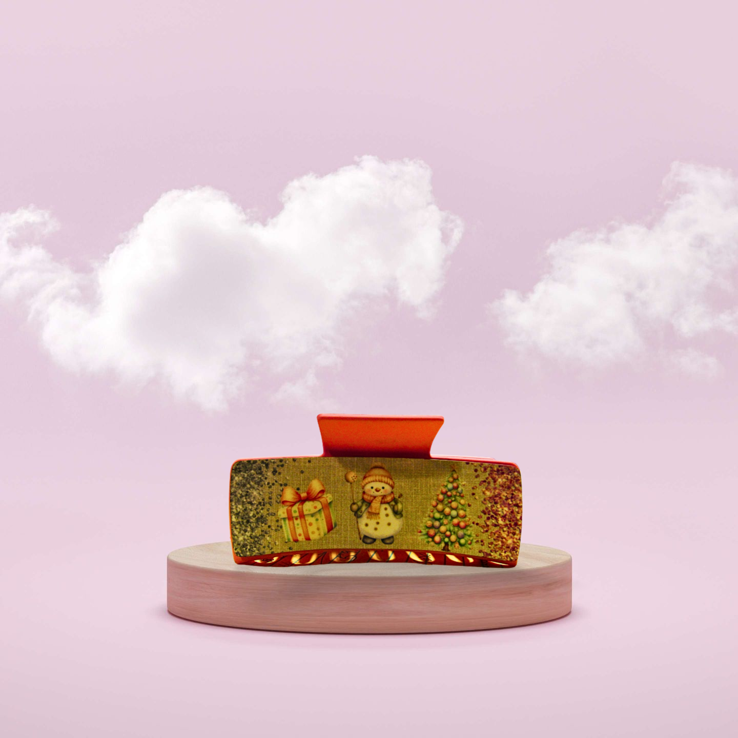 Snoman Themed Sublimated Hair Clip Large