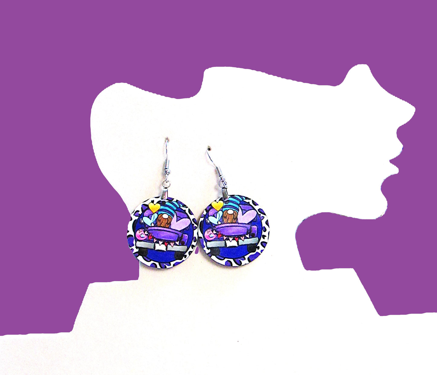 Round Shaped Sublimated 1 inch Earrings