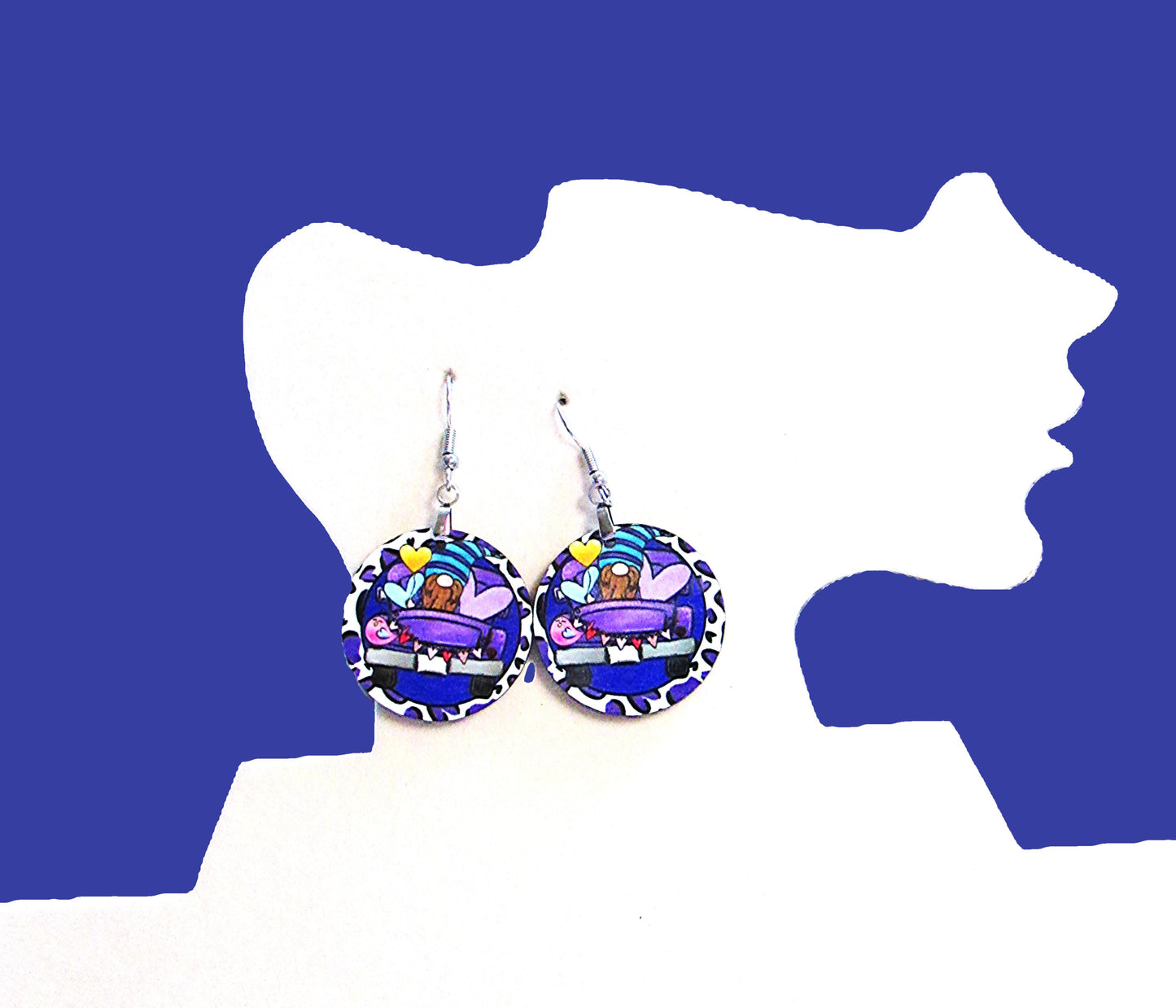 Round Shaped Sublimated 1 inch Earrings