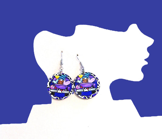 Round Shaped Sublimated 1 inch Earrings