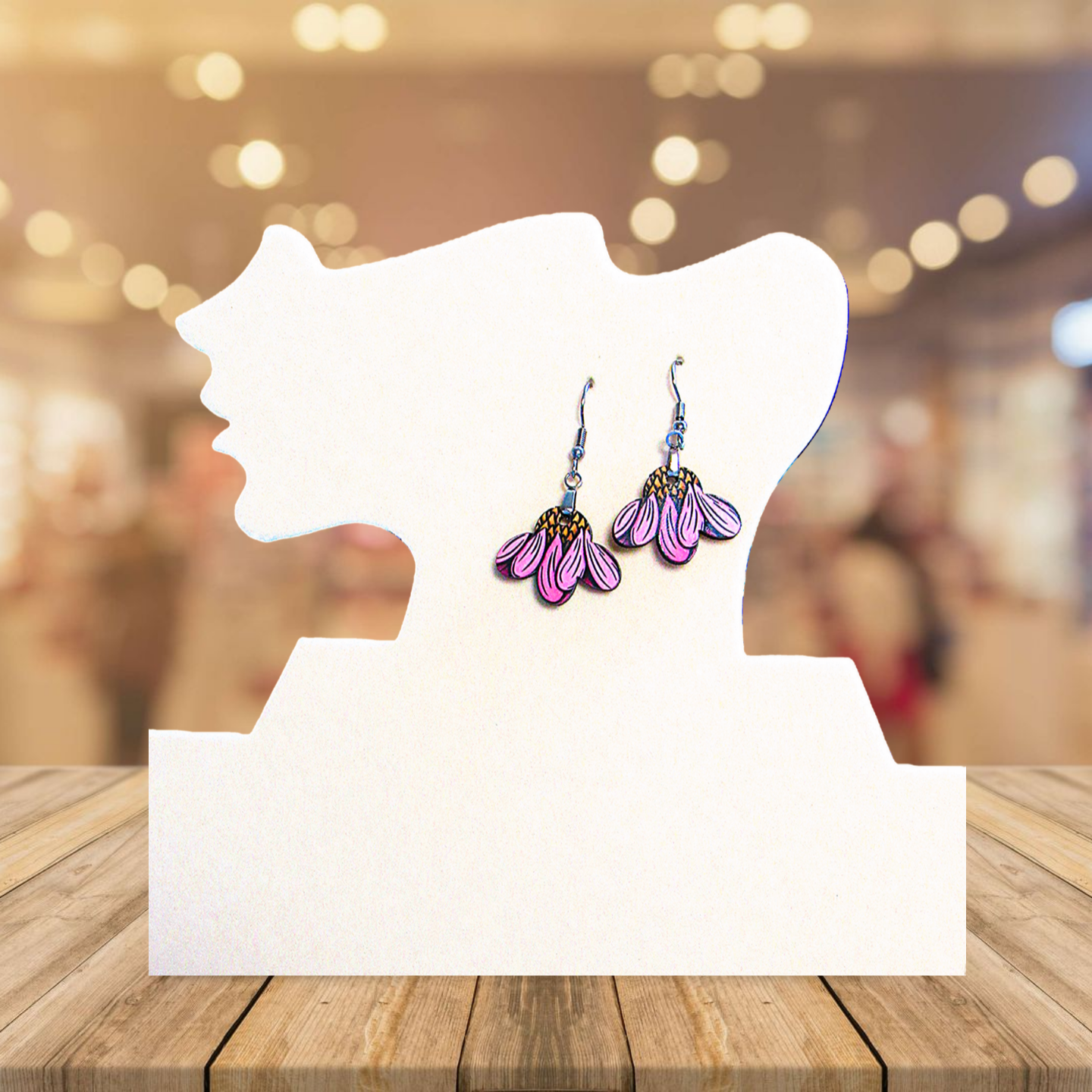 Open Flower Shaped Sublimated Earring