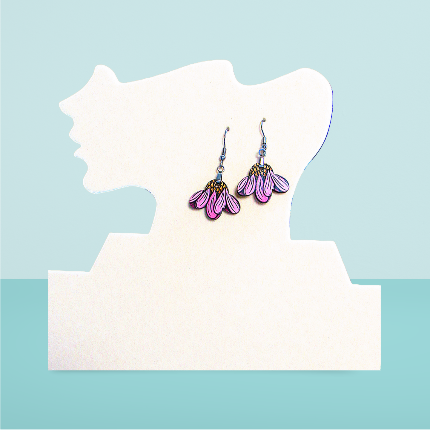 Open Flower Shaped Sublimated Earring