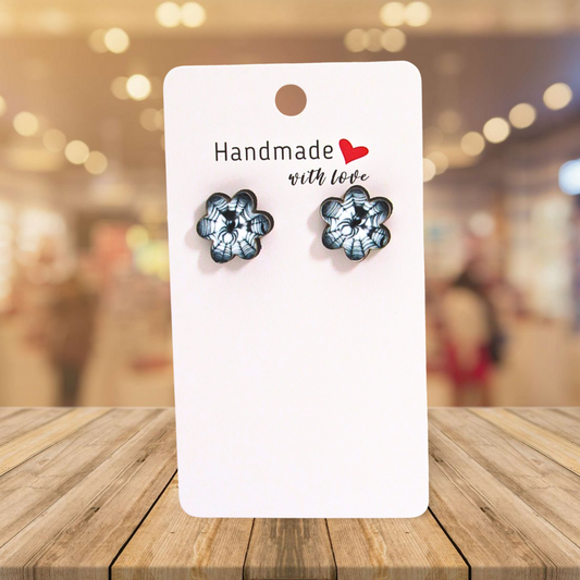 Chubby Flower Shaped Sublimated Stud Earrings