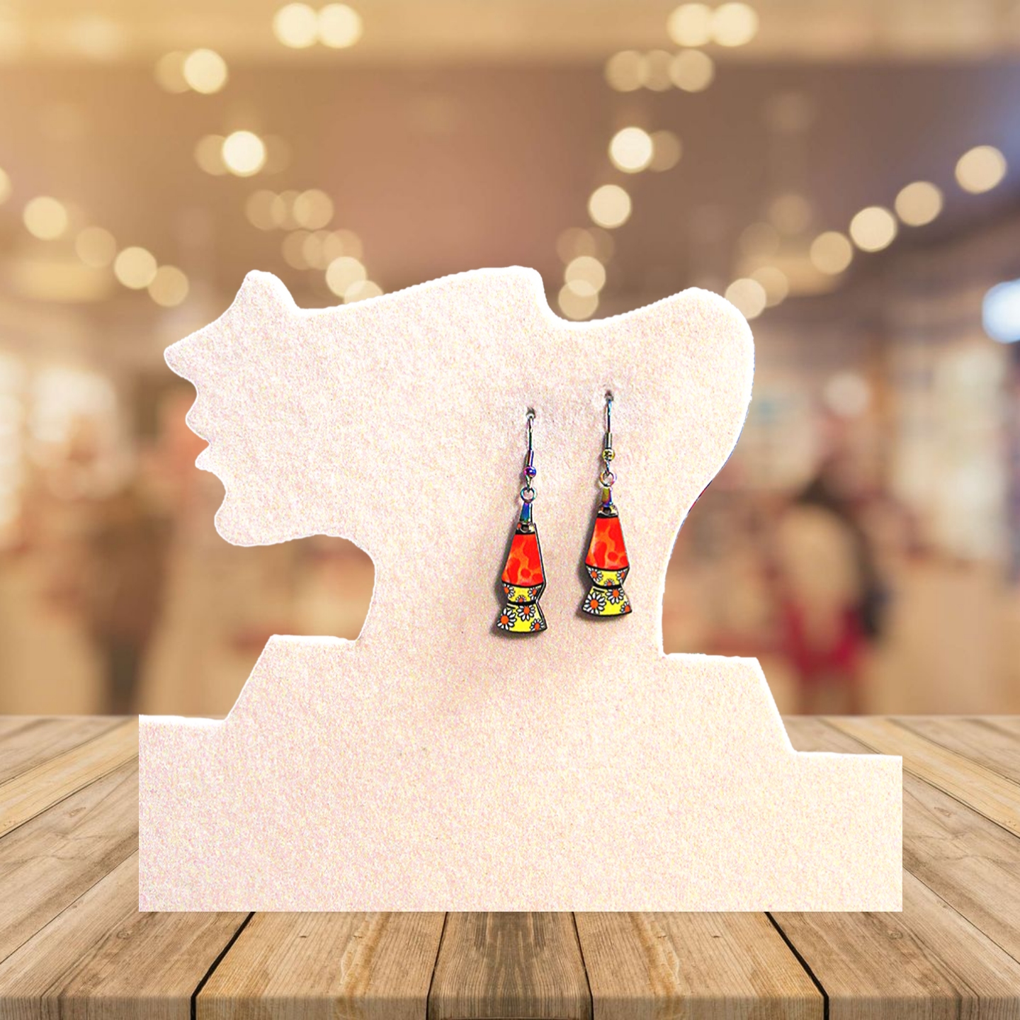Lava Lamp Shaped Sublimated Earring
