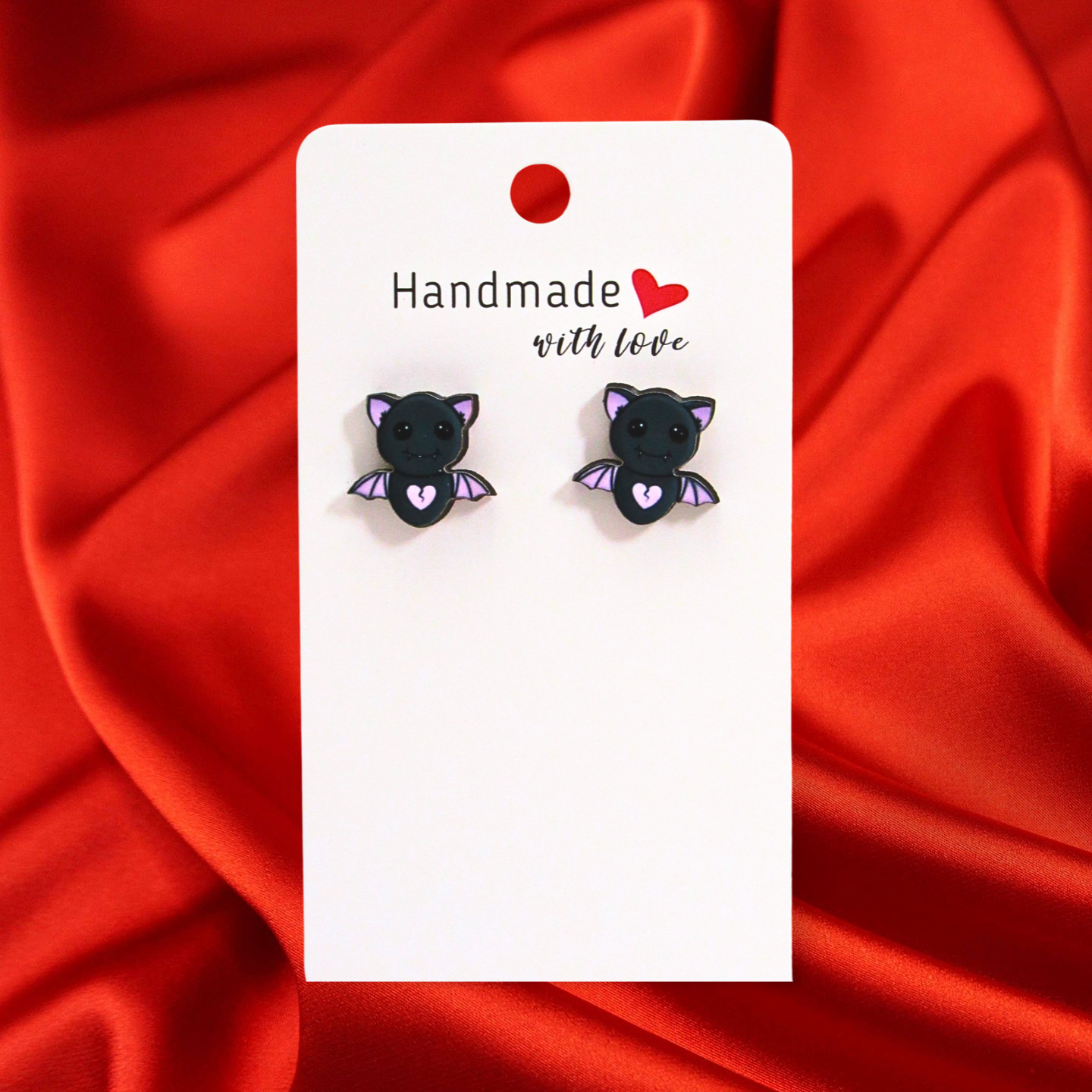 Flying Bat Shaped Sublimated Stud Earrings