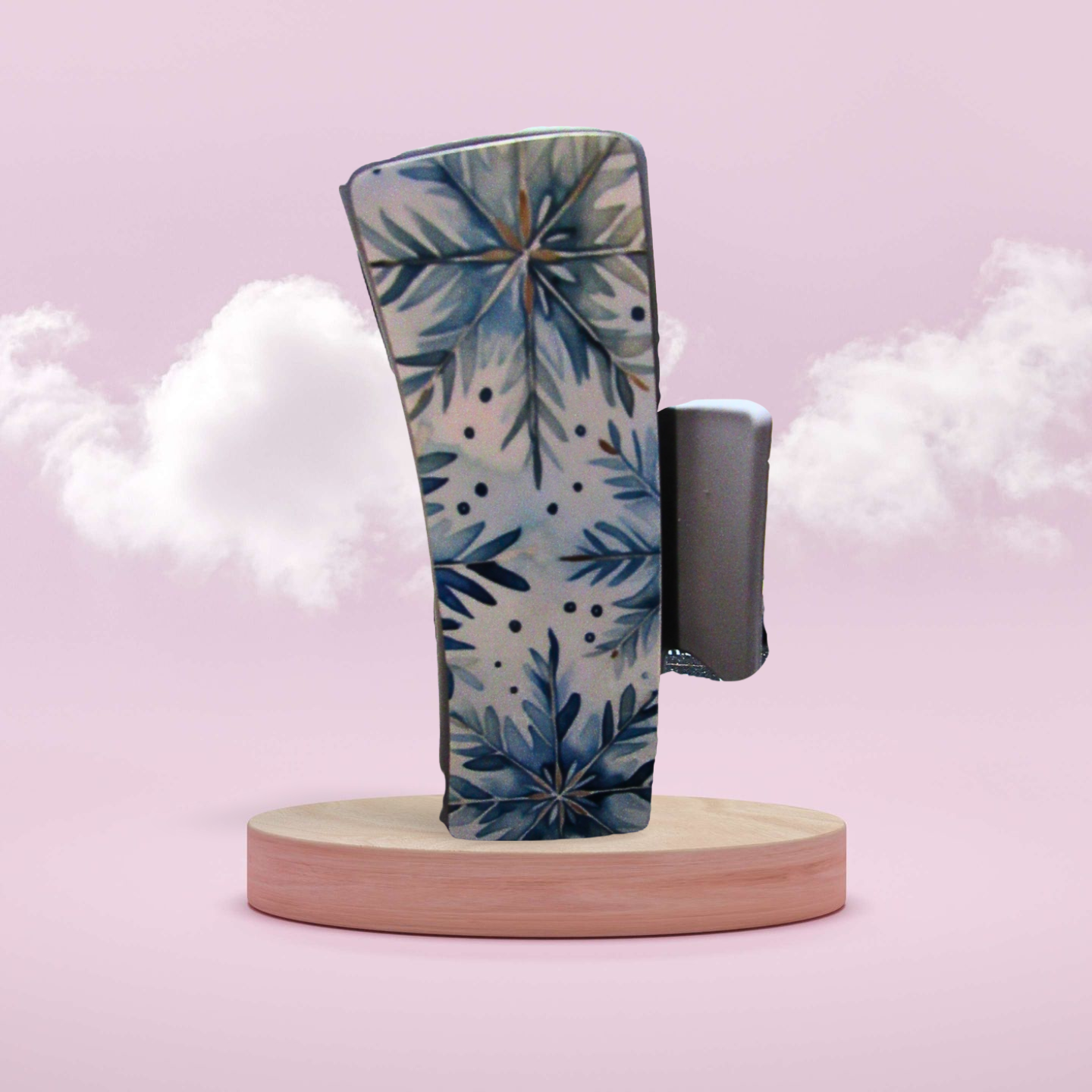 Snowflake themed Sublimated Large Hair Clip