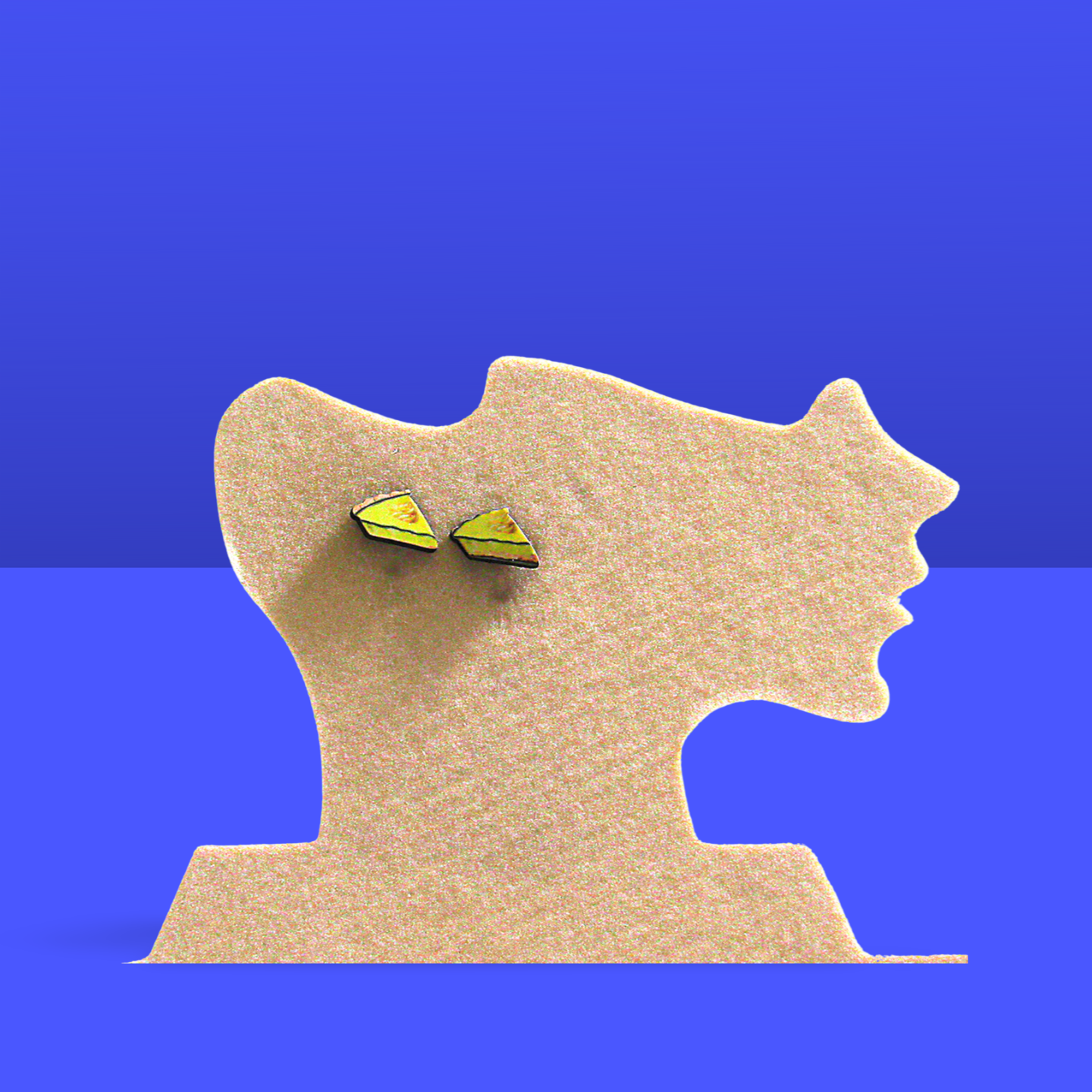 Pie Slice Shaped Sublimated Stud Earrings